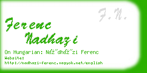 ferenc nadhazi business card